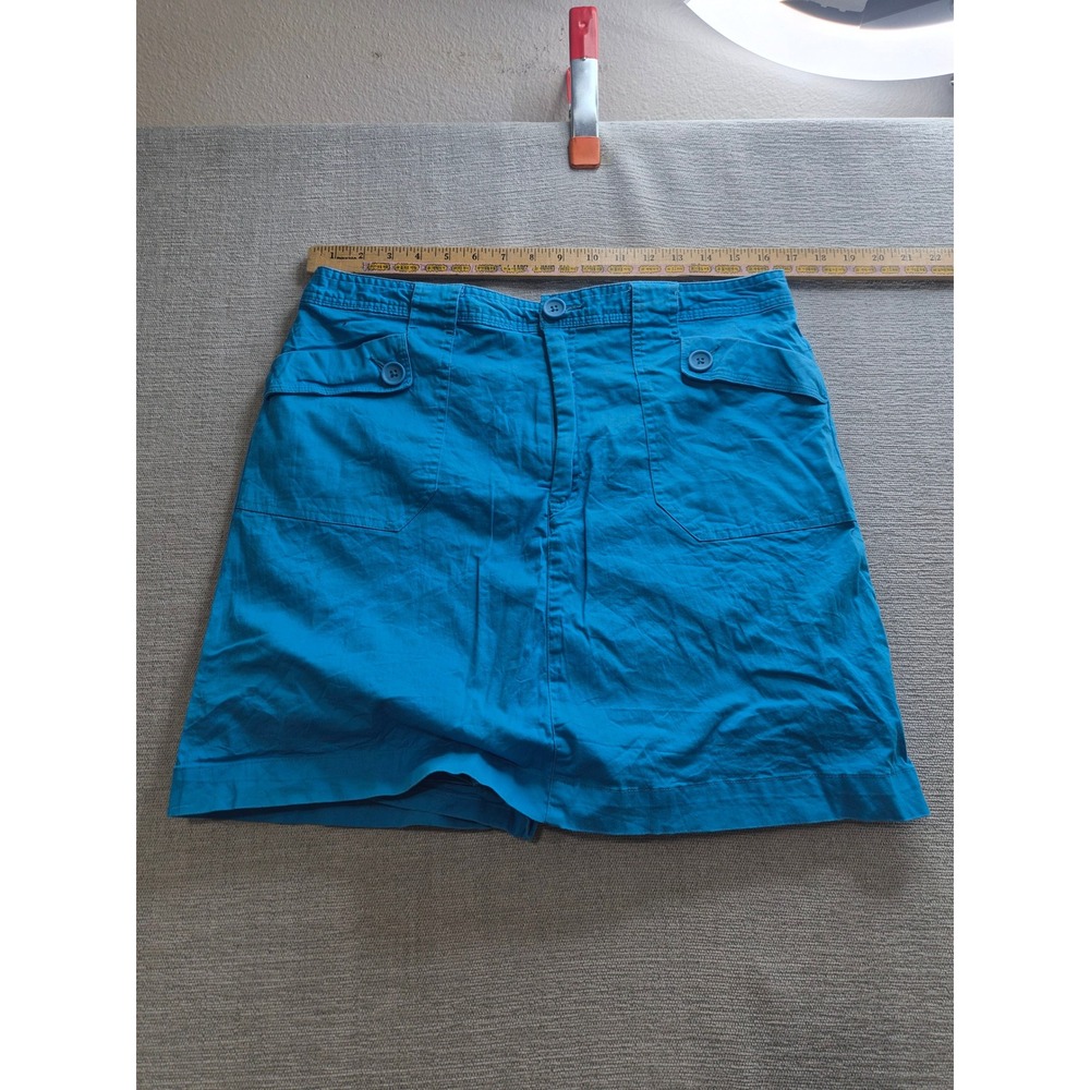 White Stag Utility Skirt Skort Womens 14 Blue Cotton Stretch Liner Lined Casual